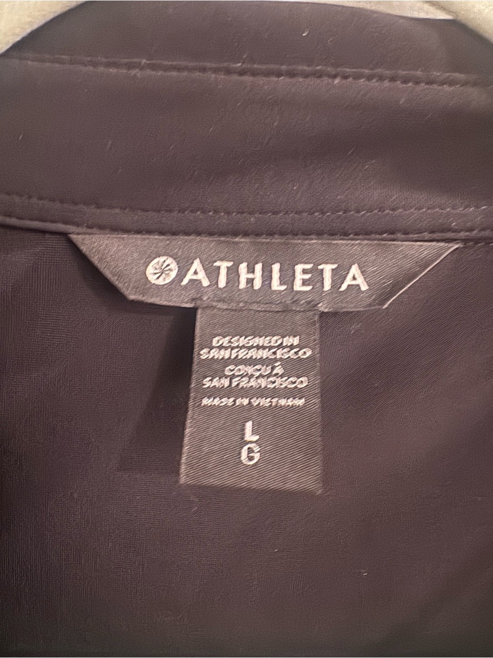 Athleta Black Long Sleeve Shirt Dress Women's Large Travel Activewear Pockets - Picture 3 of 7